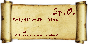 Szijártó Olga névjegykártya